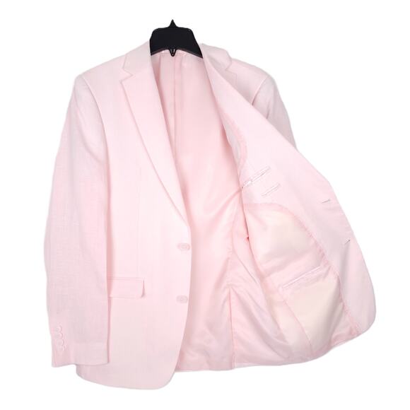 Bar III Men's Slim-Fit 100% Linen Suit Jacket Pink 40R NWT - Picture 2 of 7